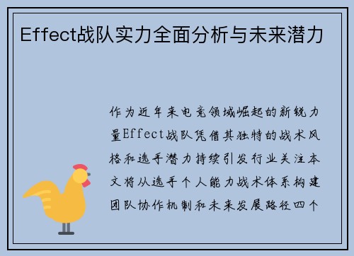Effect战队实力全面分析与未来潜力